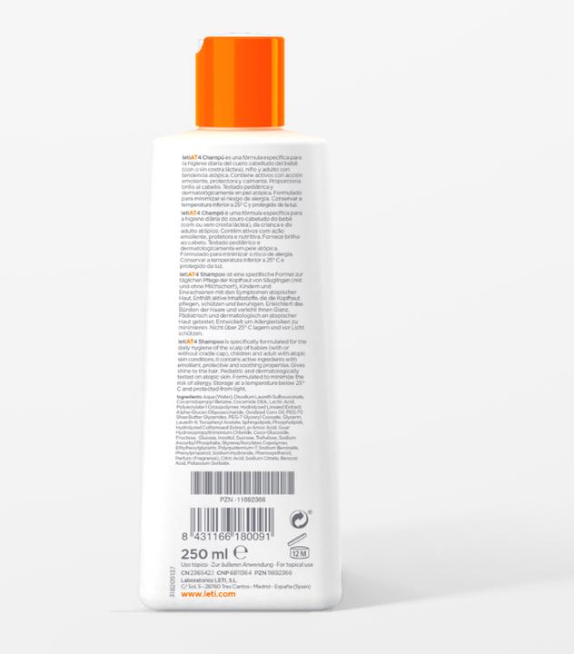 Actual product image Leti LETIAT4 Atopic Skin Shampoo, 250 ml Shampoo (250 ml, Liquid shampoo)