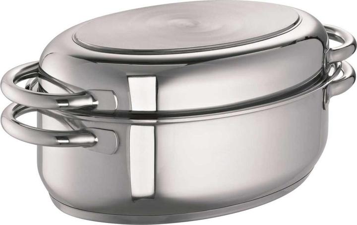 Produktbild Schulte-Ufer Multibräter oval 6,5 Liter Ø34cm Edelstahl (34 cm, Bräter + Schmortopf, Edelstahl)