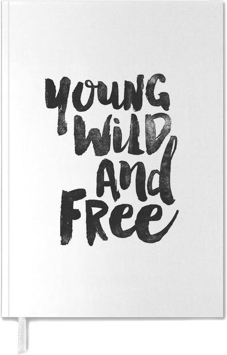 Actual product image Juniqe Young Wild And Free - Quotes & Slogans (A5, English)