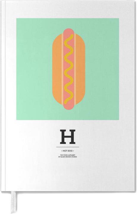 Produktbild Juniqe „The Food Alphabet“ - H like Hot Dog - Essen & Trinken (A5, Englisch)