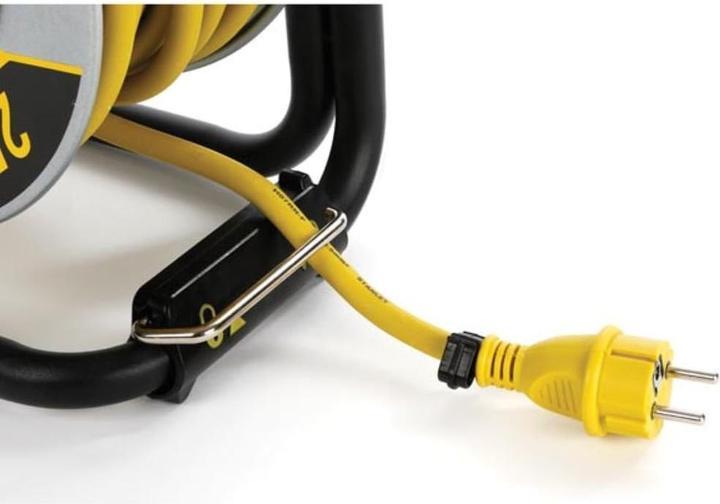 Actual product image Velleman FATMAX PROFESSIONAL NEOPRENE CABLE REEL WITH ANTI-TWIST SYSTEM - 40 m - 3G2.5 - 4 SOCKETS (40 m, 3 mm²)