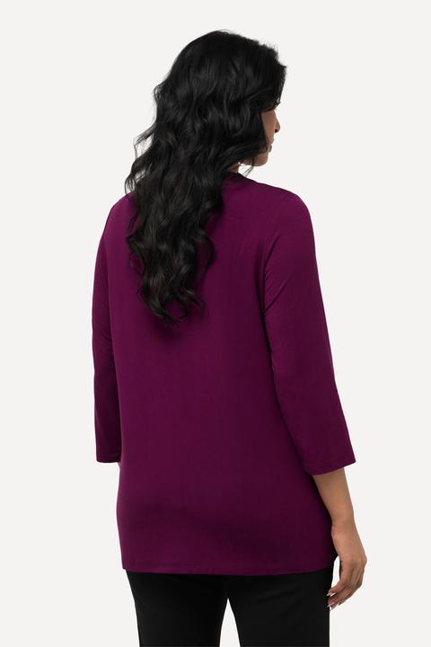 Produktbild Ulla Popken T-Shirt, Cut-Out, Lyocell, gedrehter Ausschnitt, 3/4-Arm (42, 44)