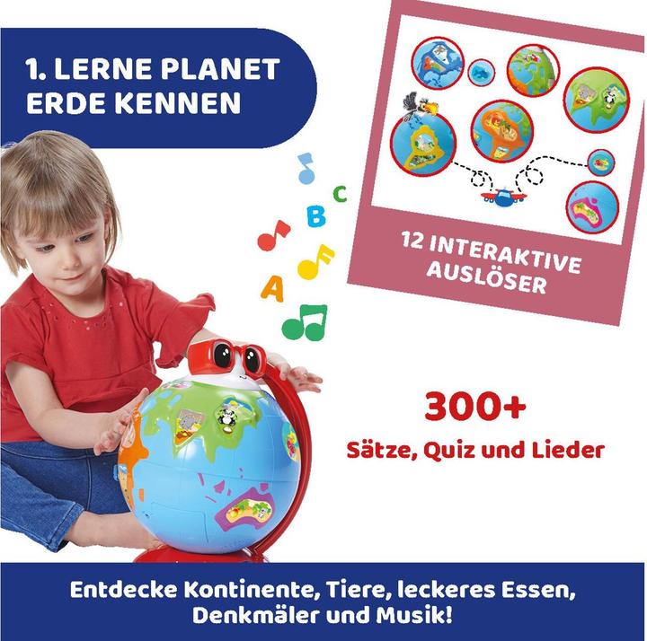 Produktbild Chicco Edu Globe, Pädagogischer Deutsch-Sprechender Globus, zum Lernen von Geografie, Musik, Wissens (Deutsch)