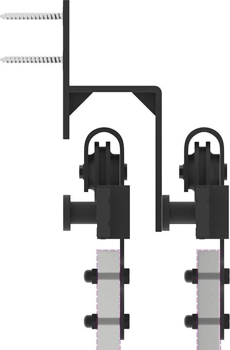 Actual product image VidaXL Sliding door fitting set 152.5 cm steel black Sliding door fitting set