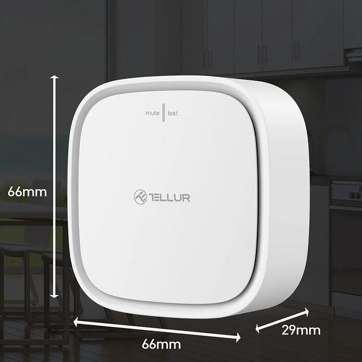 Produktbild Tellur Intelligenter WiFi-Gassensor DC12V 1A baltas