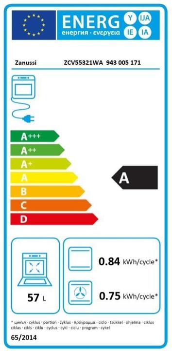 Energie-Label Zanussi ZCV55321WA