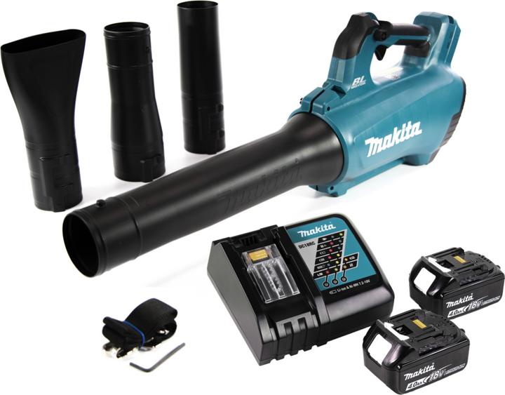 Actual product image Makita DUB 184 RM Battery blower 18 V Brushless + 2x battery 4.0 Ah + charger (Rechargeable battery operated, Leaf blower)