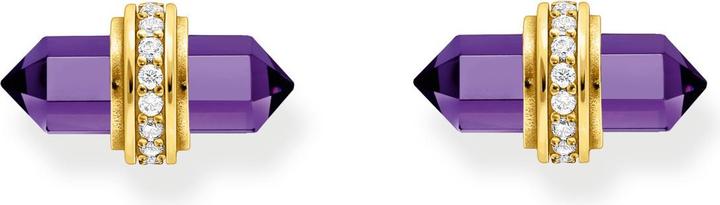 Immagine prodotto Thomas Sabo Orecchini a perno placcati in oro con cristallo di onice viola (Argento 925, Doratura in oro giallo 750)