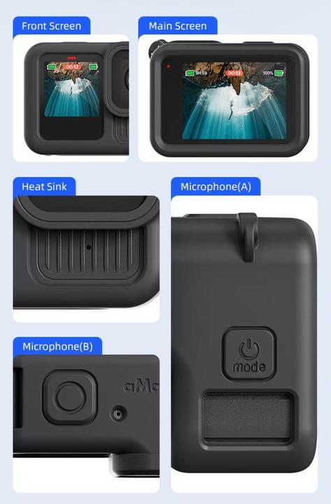 Produktbild aMagisn Silikon Schutzhülle mit Linsenschutz (GoPro Hero 13)