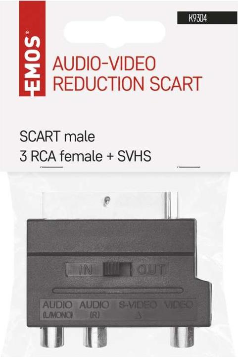 Produktbild Emos Reduktion SCART auf 3x CINCH + SVHS Adapter (Antennenkabel)