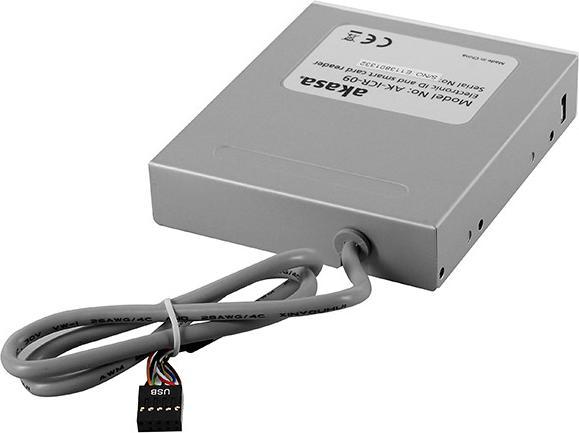 Immagine prodotto Akasa AK-ICR-09 Lettore di ID e Smart Card da 3,5 pollici (Scheda madre USB 2.0 interna)