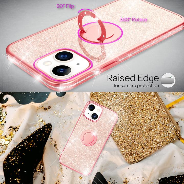 Produktbild Nalia Ring Glitzer Silikon Hülle (Apple iPhone 13 mini)
