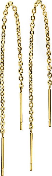 Star Piercing Ohrstecker mit freifallende Kette vergoldet (ohne Messing, Chirurgenstahl 316L)