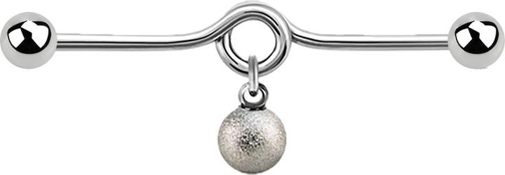 Star Piercing Barbell silber Schleife mit zwei Kugeln und Kugelanhänger gesprenkelt (ohne Messing, Chirurgenstahl 316L)