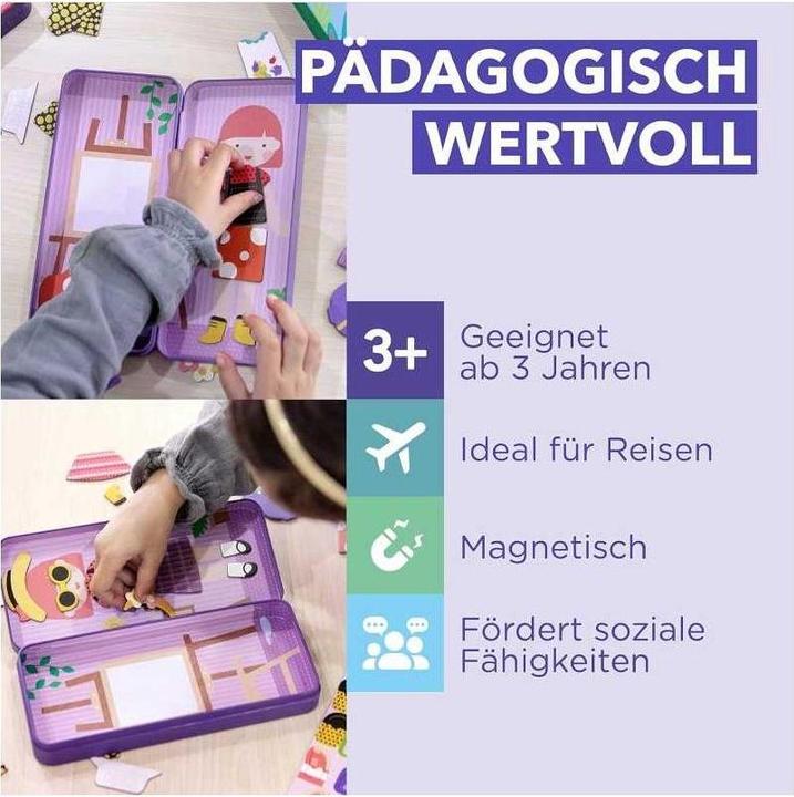 Produktbild mierEdu Magnetspiel Box Dress Up – Künstler zum Ankleiden I Fördert Motorik + Fantasie I Ideal für Zuhause (34 Teile)