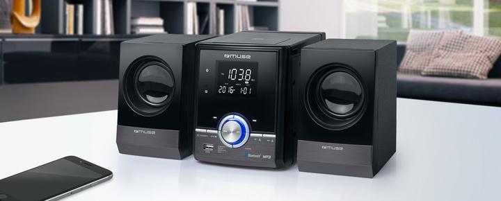 Image du produit Muse M-38 BT - Mini chaîne hi-fi avec CD,USB & bluetooth - noir (Bluetooth, Lecteur de CD, 1x 10 W)
