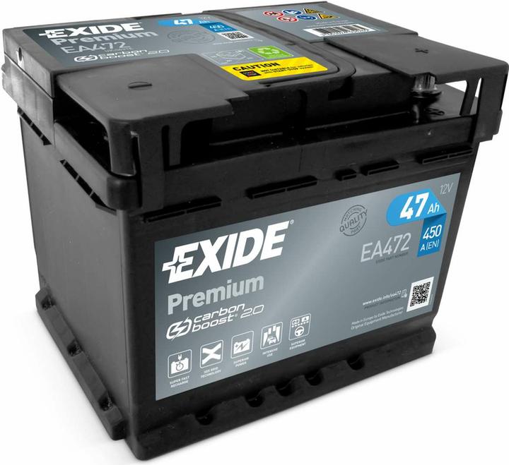 Actual product image Exide Premium Carbon Boost EA472 (12 V, 47 Ah, 450 A)