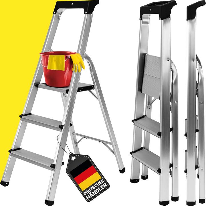 Craftfull Stehleiter CF-133B (Klapptritt, Trittleiter, Stehleiter, 65.50 cm)