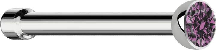 Star Piercing Nasenstecker gerade silber mit Kristall hellviolett (ohne Messing, Titan G23)
