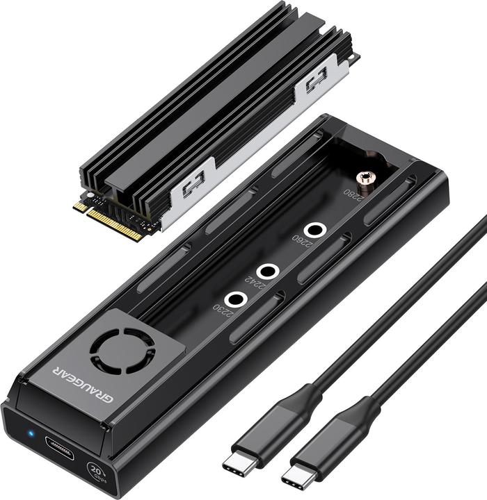 Graugear externe Docking M.2 NVMe/NGFF SSD mit Lüfter 20Gbit
