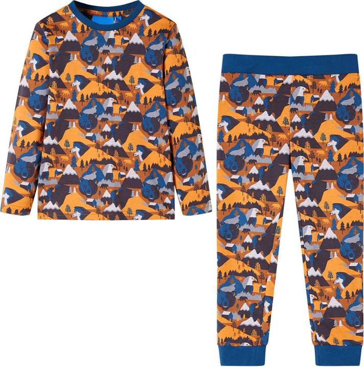 Produktbild VidaXL Kinderpyjama mit Langen Ärmeln Cognac 92,Material: 100 (92)