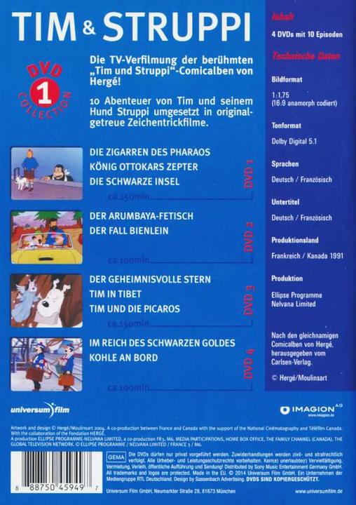 Image du produit Tintin et Milou (DVD, 1991, Allemand)