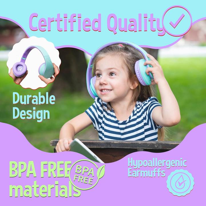 Actual product image PowerLocus Wireless headphones for kids P2 (blue-purple)