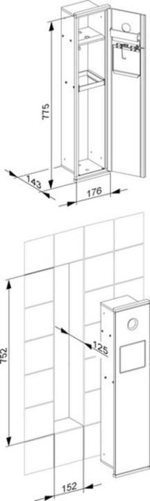 Produktbild Keuco Modul WC 2 PLAN INTEGRAL Hygienebeutelspender Hygieneabfallsammle