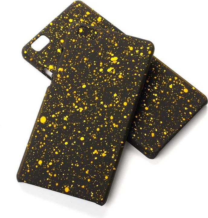 Produktbild König Design Handy Hülle Schutz Case Bumper Schale Rahmen für Huawei P8 Lite 3D Sterne Gelb (Huawei P8 Lite)
