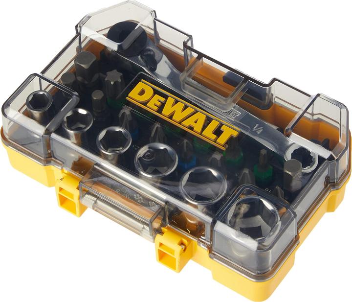 Produktbild DeWalt Schrauber Bit und RatschenSet (Innensechsrund TX M20, Innensechsrund TX M30, Innensechsrund TX M10, Innensechsrund TX M15, Innensechsrund TX M25, Innensechsrund TX M40, Kreuz Pozidriv PZ M2, Kreuz Phillips PH M3, Kreuz Pozidriv PZ M3, Kreuz Phillips PH M1, Kreuz Phillips PH M2, Kreuz Pozidriv PZ M1)