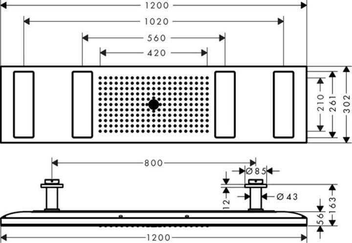 Produktbild hansgrohe AXOR ShowerSolutions ShowerHeaven 1200/300 4jet, Beleuchtung 2700 K