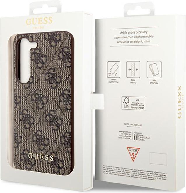 Productafbeelding Guess Hoesje voor S24+ S926 GUHCS24MG4GFBR Hardcase 4G Metalen Goud Logo bruin (Samsung Galaxy S24+)