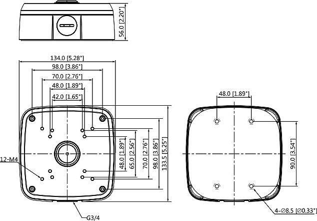 Actual product image Dahua PFA121 Terminal box for camera (Mounting kit)