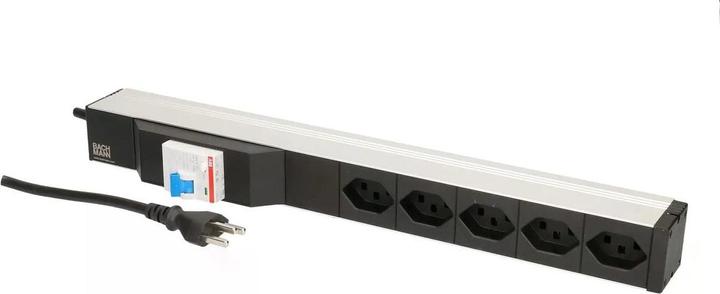 Bachmann 19 PDU 5x T23, 1U, interrupteur Fi, noir