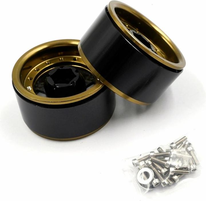 Immagine prodotto Yeah Racing Cerchi in alluminio a 5 razze Gold Titanium 1.9 2 pezzi