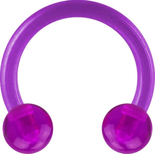 Produktbild Star Piercing Micro Circular Barbell violett transparent mit zwei Kugeln (ohne Messing, Acryl)