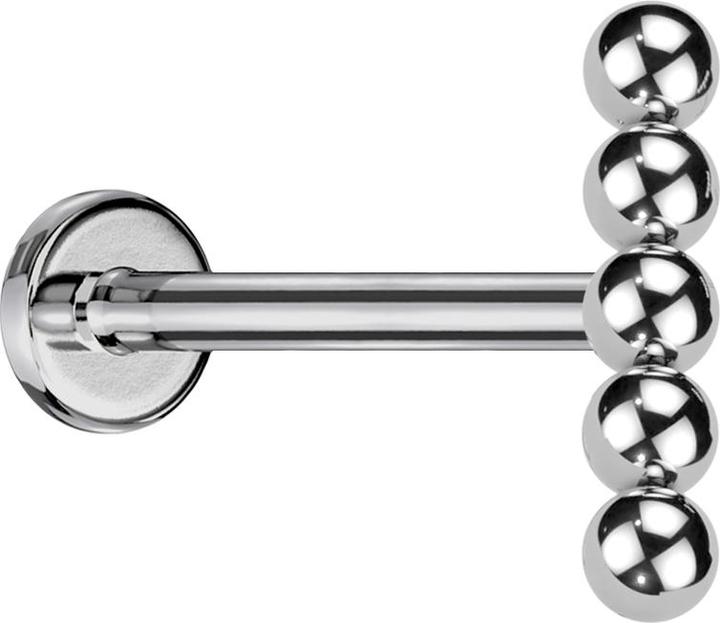 Immagine prodotto Star Piercing Micro Labret con filettatura interna e sfere d'argento (Titanio G23, senza ottone)