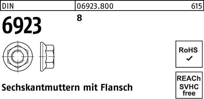 Sechskantmutter DIN 6923 m.Flansch M 8 8 (M8)