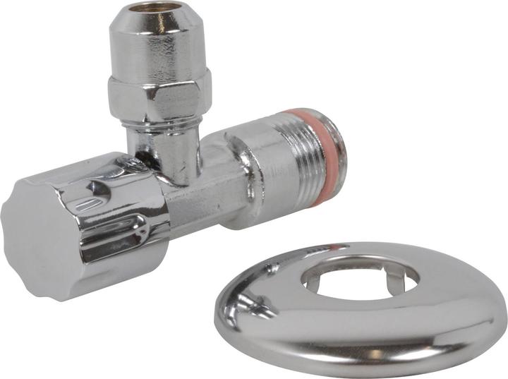 Produktbild Kirchhoff Eckventil, 1/2AG x 3/8AG x 10 mm, mit Schubrosette, selbstdichtend