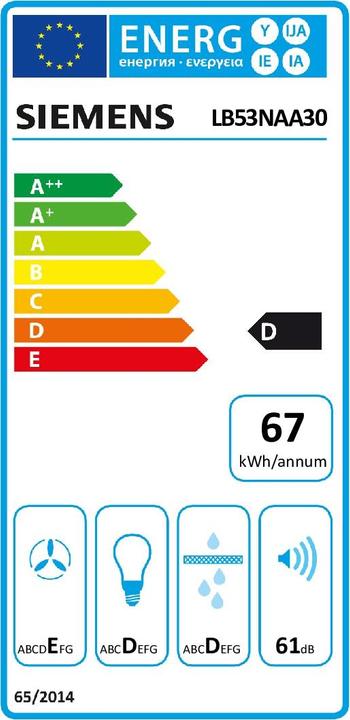 Label énergétique Siemens LB53NAA30 (Hotte à tiroir)