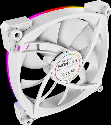 Actual product image Montech RX120 PWM ARGB fan - 120mm, white (120 mm, 1 x)