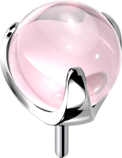Produktbild Star Piercing Threadless Glaskugel pink gefasst (ohne Messing)