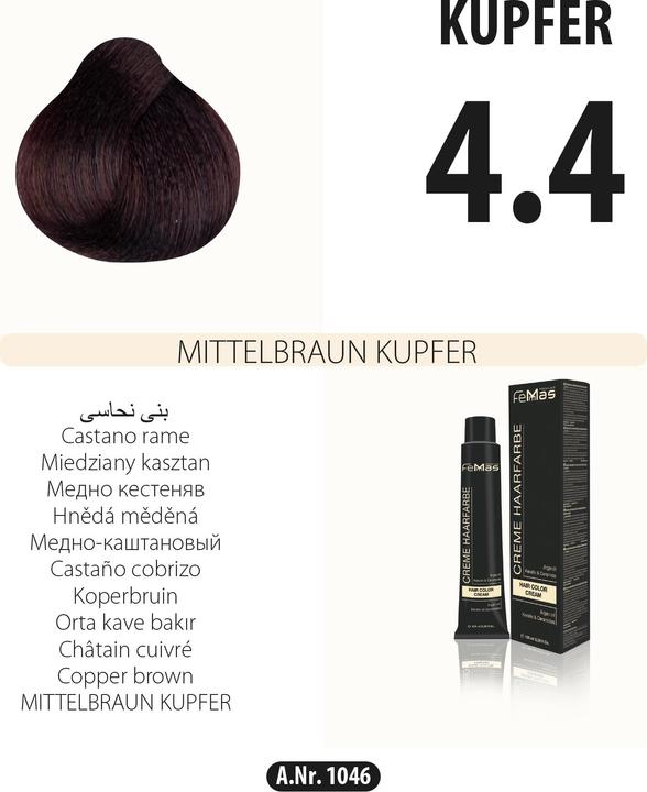 FemMas 4.4) Haarfarbe Mittelbraun Kupfer 100ml