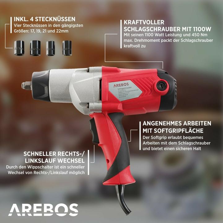 Produktbild Arebos Schlagschrauber (Netzbetrieb)
