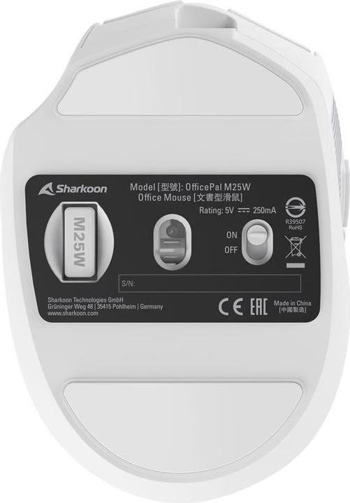 Produktbild Sharkoon OfficePal M25W White (Kabellos)