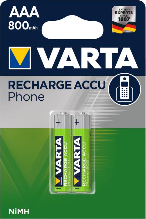 Actual product image Varta Recharge Accu Phone (2 pcs., AAA, 800 mAh)
