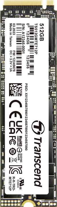 Immagine prodotto Transcend MTE712P 512GB SSD M.2 PCIe NVMe interno 2280 PCIe NVMe 4.0 x4 Retail TS512GMTE712P (512 GB, M.2 2280)