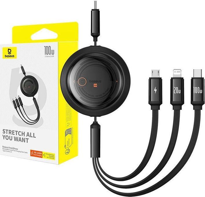 Produktbild Baseus USB Typ C – Micro USB B, Lightning, USB Typ C (1.10 m, USB 2.0, 100 W)