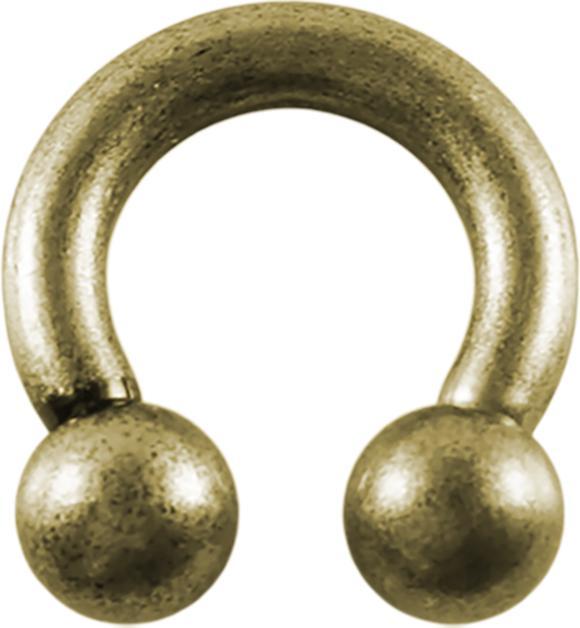 Star Piercing Circular Barbell altgold mit zwei Kugeln (ohne Messing, Chirurgenstahl 316L)