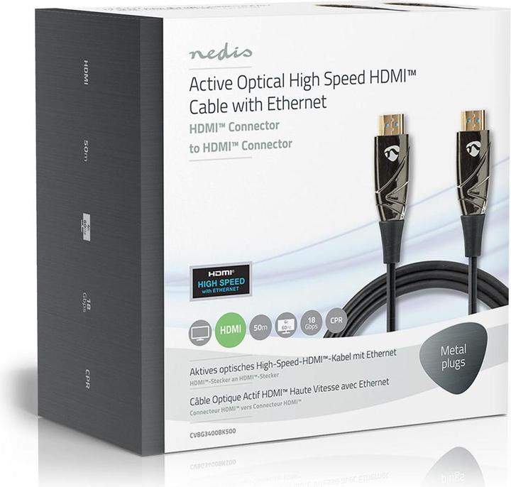 Actual product image Nedis Active Optical High Speed HDMI Cable with Ethernet | HDMI™ Male | HDMI™ Male | 4K@60Hz (50 m, HDMI)